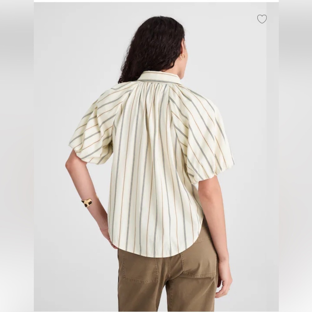 Madewell Shirred Bubble-Sleeve Button-Up
Shirt in Poplin 100% cotton Sz Medium - Picture 7 of 14